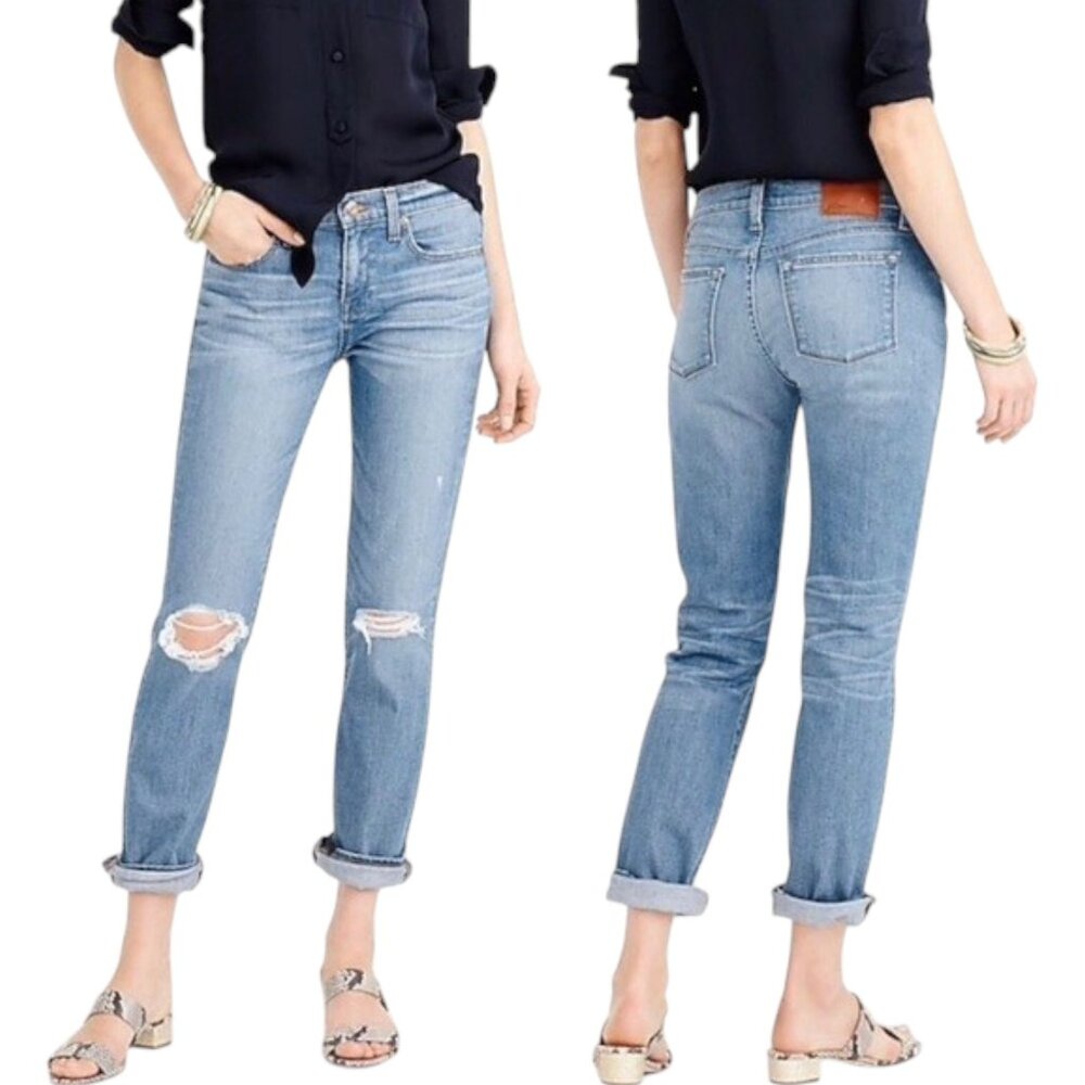 J. Crew "Slim Broken In Boyfriend" Distressed Jeans Women's Size 26